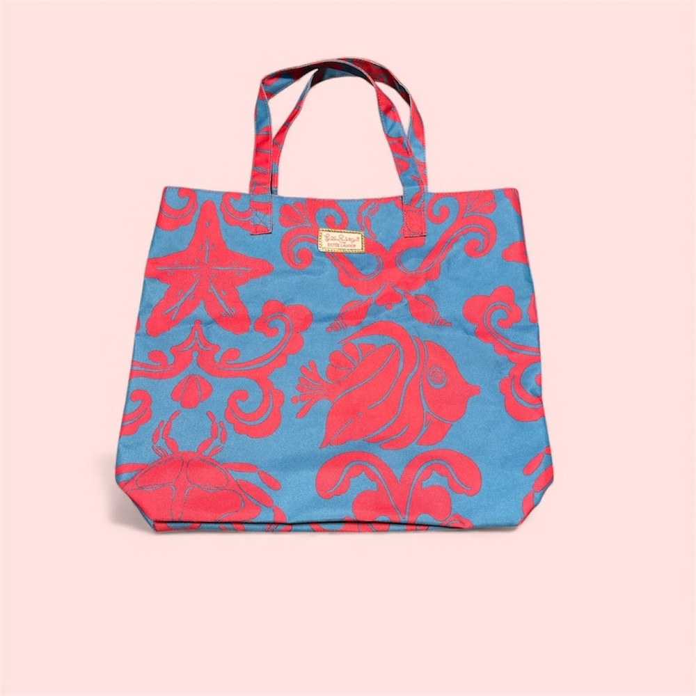 Lilly Pulitzer Blue and Pink Tote Bag